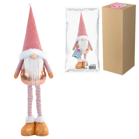 Украшение новогоднее интерьерное 72 см "Звездный Гном", телескопические ножки, полиэстер, ЗОЛОТАЯ СКАЗКА, 592512