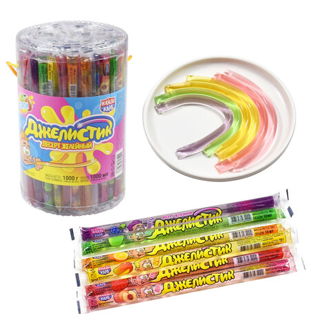 Десерт желейный "Зубная паста" ассорти, 55 г, КАНДИ КЛАБ, JEL035-1