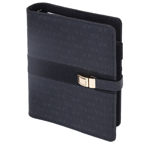 Ежедневник-органайзер недатированный В6 150х190 мм BRAUBERG "Orion", под кожу, 160 л., черный, 116209