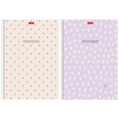 Тетрадь А4 96 л., HATBER, спираль, линия, тиснение, "LOVE IS..." (микс в спайке), 093597, 96Т4тВ2сп