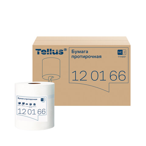 Бумага протирочная с центральной вытяжкой 275 м, Tellus/TORK (M2) UNIVERSAL, 1-слойная, белая, КОМПЛЕКТ 6 рулонов, 120166
