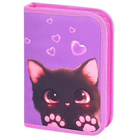 Пенал BRAUBERG, 1 отделение, 2 откидные планки, полиэстер, 21х14 см, "Paw prints", 273526