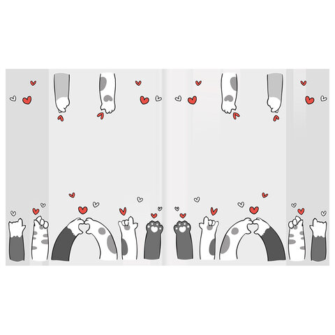 Обложки "PAWS" для тетрадей и дневников, КОМПЛЕКТ 10 шт., ПЛОТНЫЕ, 210х350 мм, 110 мкм, FUNSTER (ФАНСТЕР), 274086