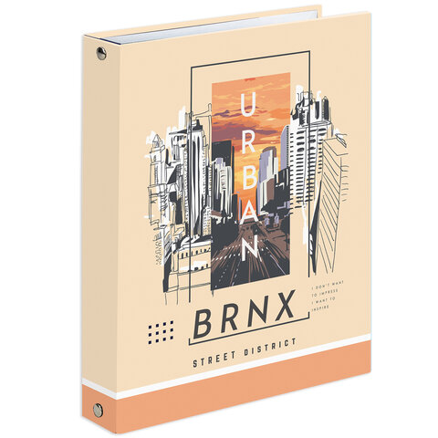 Тетрадь на кольцах А5 (175х215 мм), 120 листов, твердый картон, клетка, BRAUBERG, Urban, 404078