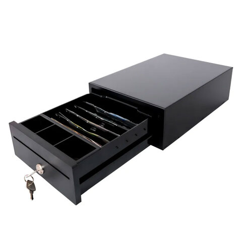 Ящик денежный механический ФОРТ 2M, 205х302х95 мм, без подключения ККМ, черный, 22463