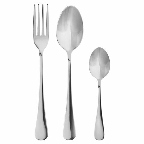 Набор столовых приборов STANDARD 18 шт., 6 персон серебристый нержавеющая сталь, гофрокартон, DASWERK (ДАСВЕРК), 881141, 609074