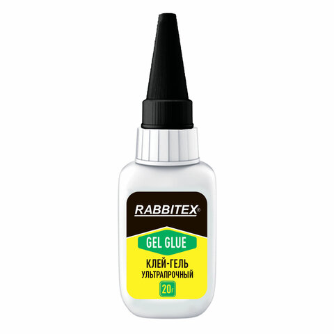 Клей-гель секундный суперклей УЛЬТРАПРОЧНЫЙ, МАКСИМАЛЬНЫЙ ОБЪЕМ, 20 грамм, RABBITEX, 609804