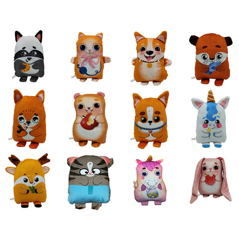 Игрушка мягкая "ЛАСКОВЫЕ ЗВЕРЯТА", ткань вельбоа, 20 см, ассорти, 12 видов, WOOZOO (ВУЗУ), 666983