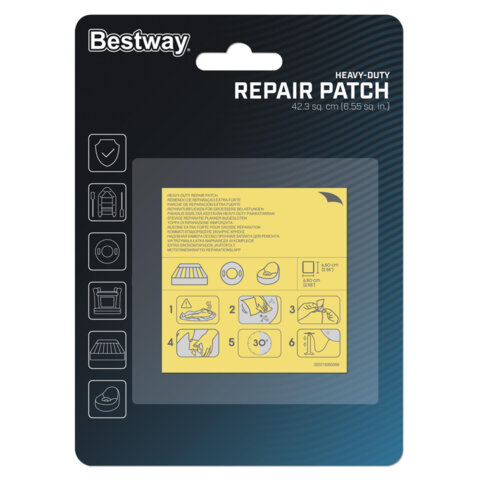 Ремонтный комплект для надувной продукции 6,5х6,5 см, самоклеящиеся заплатки, 10 шт., BESTWAY, 62068