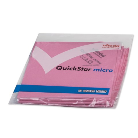 Салфетка микроволоконная VILEDA "МикронКвик", КОМПЛЕКТ 5 шт., микроволокно, красные, 38х40 см, 170636