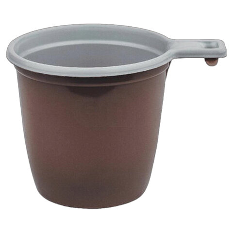 Чашка одноразовая для чая кофе 200 мл, UPAX UNITY, КОМПЛЕКТ 1000 шт. (20 упаковок по 50 шт.), бело-коричневая