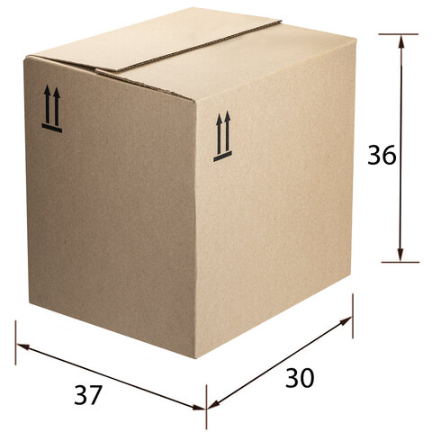 Гофрокороб, длина 370 мм х ширина 300 мм х высота 360 мм, марка Т22, профиль В, FEFCO 0202 / ГОСТ, исполнение Б, 503212