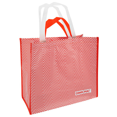 Сумка хозяйственная до 20 кг, 39x45x21 см, 4 ручки, глянцевая полиэстровая ткань, ОФИСМАГ, 700239