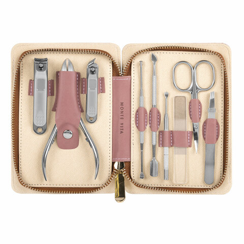 Премиальный набор для маникюра и педикюра 9 в 1 в пенале, PREMIUM, MONTE VITA (МОНТЕ ВИТА), 609494