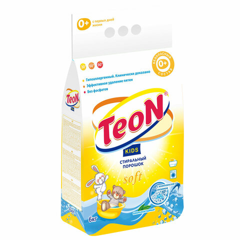 Стиральный порошок детский гипоаллергенный 6 кг, TEON, биоразлагаемый, 865