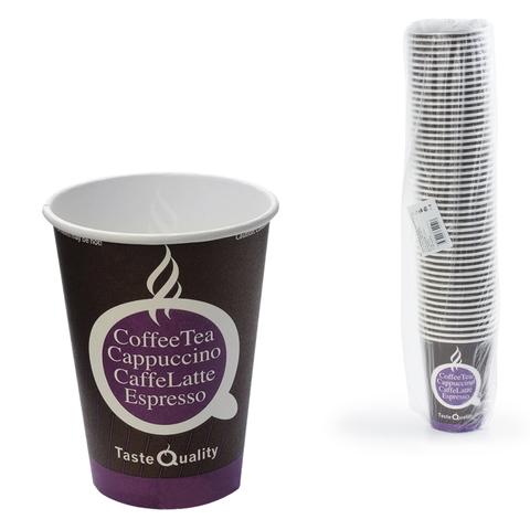 Стакан одноразовый бумажный 300/430 мл, D 90 мм, КОМПЛЕКТ 50 шт., однослойный, холодное/горячее, Taste Quality, ФОРМАЦИЯ, HB90-430-0058, HB90-430-0058-5