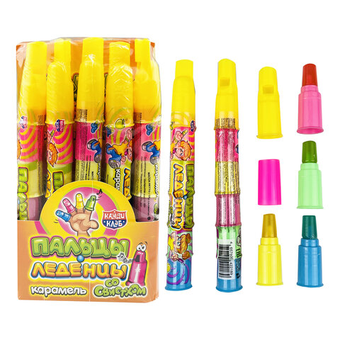 Карамель "Пальцы-Леденцы" (со свистком), 8 г, КАНДИ КЛАБ, CAR040-1
