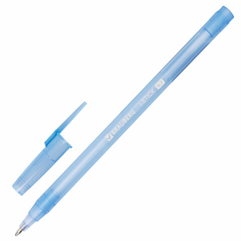 Ручка шариковая BRAUBERG "i-STICK" СИНЯЯ, пишущий узел 0,7 мм, линия письма 0,35 мм, 143442