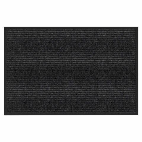 Коврик придверный 40х60 см, ЧЕРНЫЙ, влаго-грязезащитный, 450 г/м2, ребристый, PRIMILA (ПРИМИЛА) EXTRA, 701027