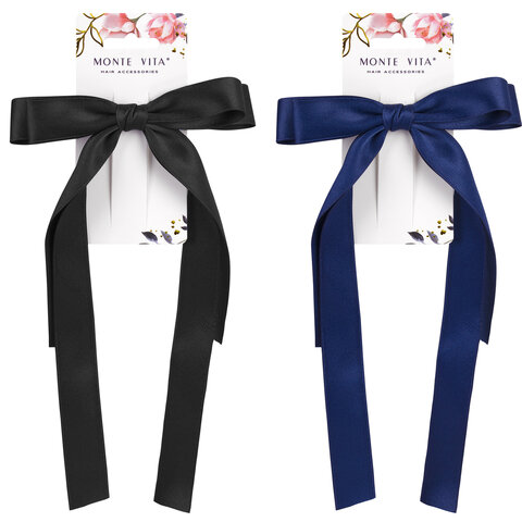 Заколка для волос аллигатор 15x26 см, с бантиком, с длинными хвостиками, АССОРТИ, MONTE VITA (МОНТЕ ВИТА), 457111