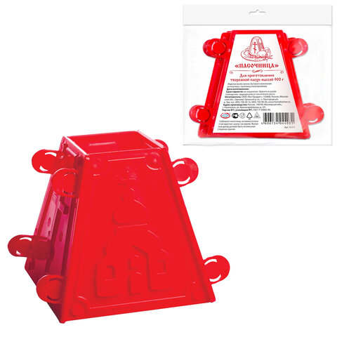 Пасочница пасхальная для приготовления творожной пасхи 900 г, с рецептом, пластик, 36312