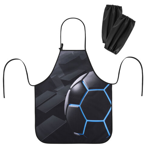 Фартук с нарукавниками для уроков труда ЮНЛАНДИЯ, регулировка по росту, 46х54 см, "Soccer ball", 273765