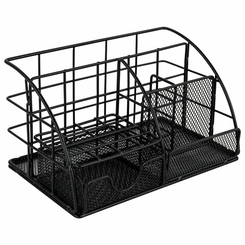 Органайзер для косметики и мелочей металлический 5 секций, MONTE VITA (МОНТЕ ВИТА), 140х220х127 мм, чёрный, 272478