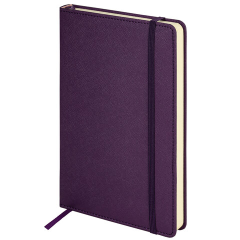 Ежедневник недатированный А5 138х213 мм, BRAUBERG "Base", под кожу, 160 л., фиолетовый, 116256