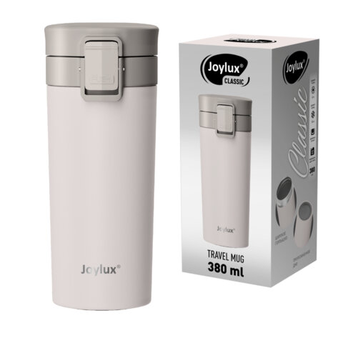 Термокружка 380 мл JOYLUX (ДЖОЙЛЮКС) CLASSIC, нержавеющая сталь SUS304, белый матовый, 700271