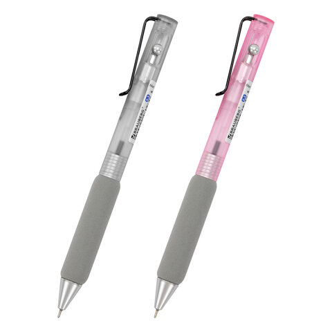 Ручка шариковая автоматическая С УЛЬТРАМЯГКИМ ГРИПОМ BRAUBERG "MAXI SOFT", СИНЯЯ, пишущий узел 0,5 мм, линия письма 0,35 мм, 144466