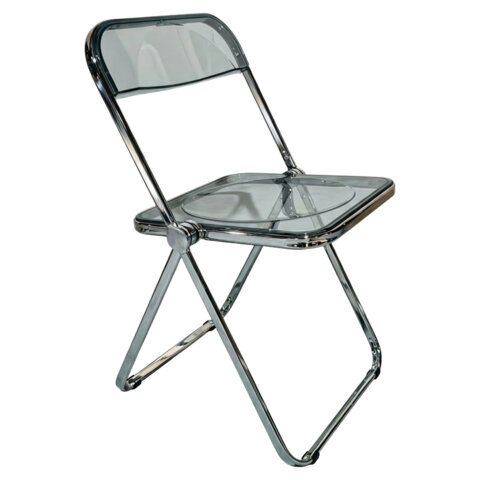 Стул складной прозрачный BRABIX "Style CF-015", хромированный каркас, пластик, 533250