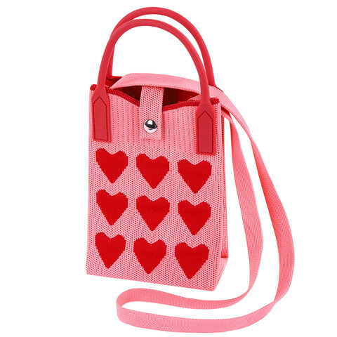 Сумочка-органайзер повседневная HEIKKI KNIT (ХЕЙКИ) кросс боди, вязаная, 17х12х5 см, "Hearts", 273795