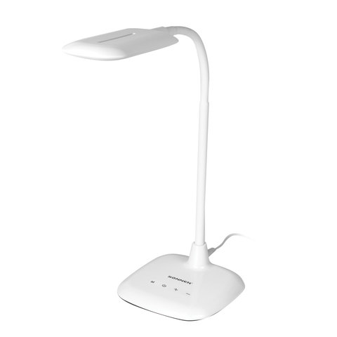 Настольная лампа / светильник SONNEN BR-819A, на подставке, светодиодная, 8 Вт, белый, 236666