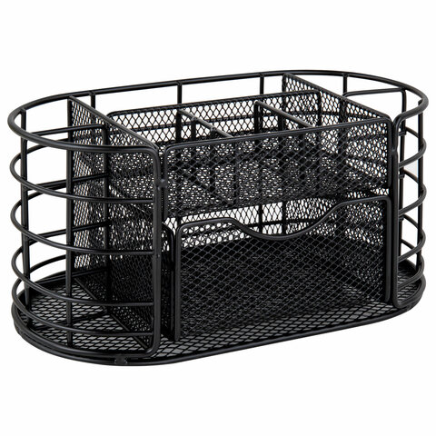 Органайзер для косметики и мелочей металлический 9 секций, MONTE VITA (МОНТЕ ВИТА), 105х218х110 мм, чёрный, 272476