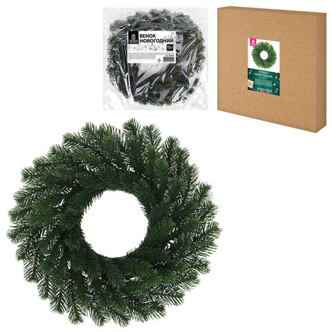 Венок новогодний, диаметр 42 см "Волшебство", литой ПЭТ, ЗОЛОТАЯ СКАЗКА, 592516