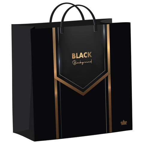 Пакет с пластиковой ручкой, мягкий пластик, 26х24 см, "Черный бэкграунд", 140 мкм, н00269763