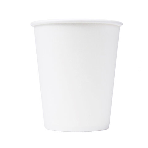 Стакан одноразовый бумажный 180/205 мл, D 72 мм, КОМПЛЕКТ 80 шт., однослойный, белый, холодное/горячее, ФОРМАЦИЯ, HB72-205-0000