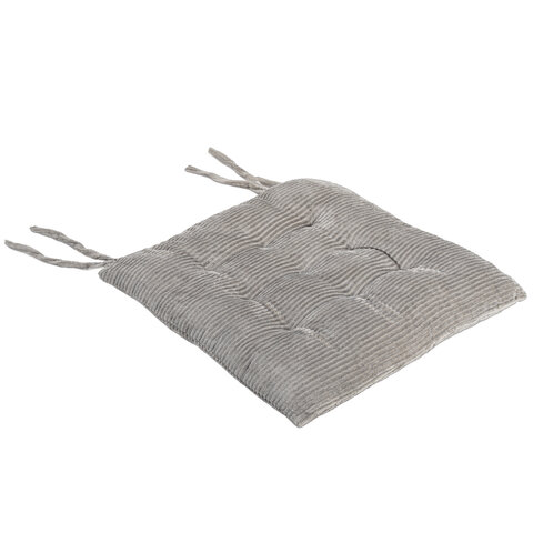 Подушка на стул "ВЕЛЬВЕТ" 38х38 см, полиэстер, серая, PRIMILA (ПРИМИЛА) CLASSIC, 700504