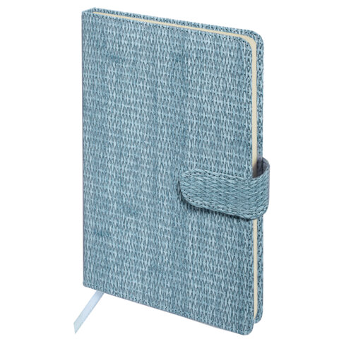 Еженедельник датированный 2026 А5 145х215 мм, BRAUBERG "Augustus", под кожу, голубой, 117165