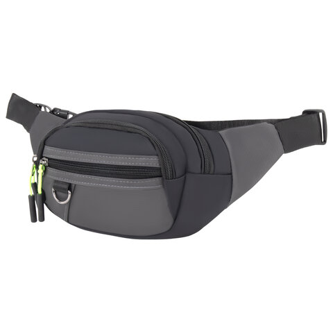 Сумка на пояс HEIKKI PROMPT (ХЕЙКИ), 2 отделения, регулируемый ремень, карман-антивор, черная, 37х14х5 см, 273928