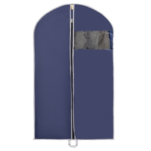 Чехол для одежды на молнии с ручками дорожный 60х100 см, синий, SHAMAANI (ШАМААНИ), 609602