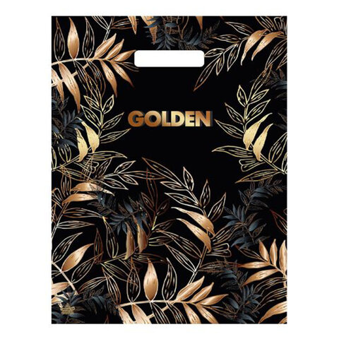 Пакет с вырубной ручкой ПВД, 40х31 см, "Золотой лес", 30 мкм, н00188432