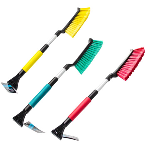 Щетка со скребком для снега, телескопическая ручка, 57-70 см, ассорти 3 цвета, Black&Blue, ВВ1005, 47547