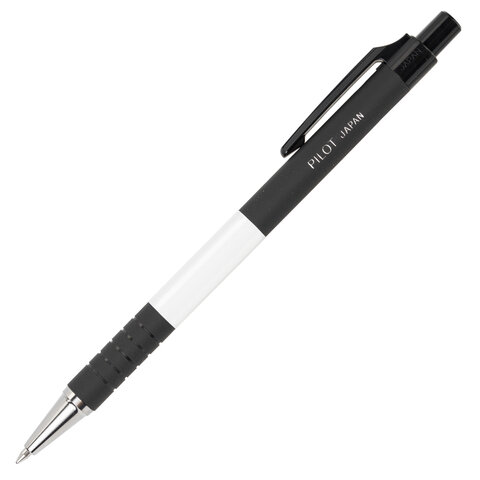 Ручка шариковая автоматическая PILOT, СИНЯЯ, корпус прорезиненный черный, узел 0,7 мм, линия 0,22 мм, BPRK-10M B