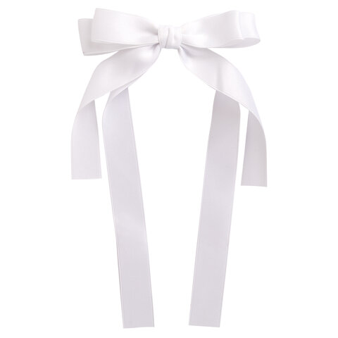 Заколка для волос зажим с бантиком, с длинными хвостиками, белый, MONTE VITA (МОНТЕ ВИТА), 457113
