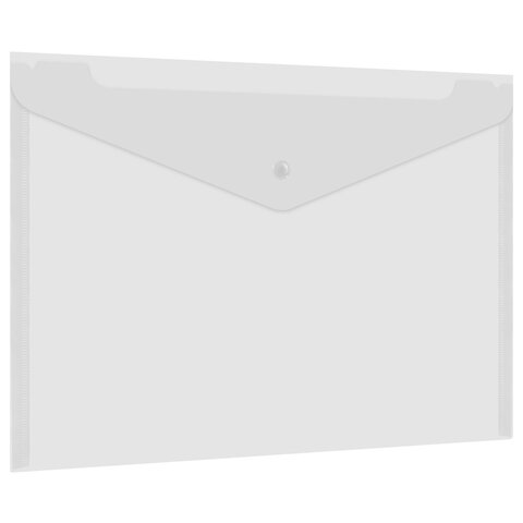 Папка-конверт с кнопкой А4, BRAUBERG "UNIVERSAL", до 100 листов, прозрачная, 0,15 мм, 273070