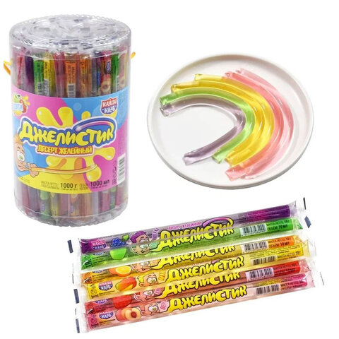 Десерт желейный "Джелистик" ассорти, 10 г, КАНДИ КЛАБ, JEL061