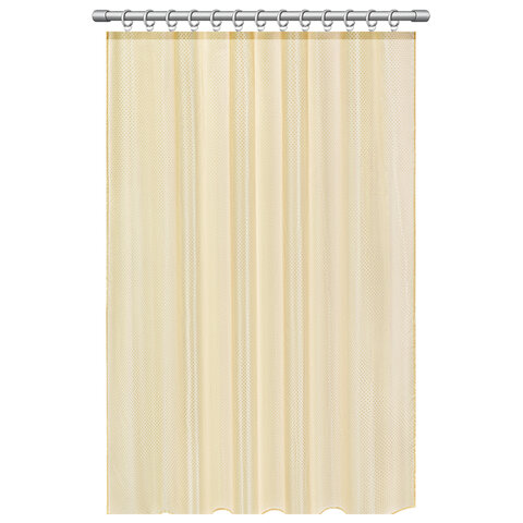 Шторка для ванной ПОЛИЭСТЕР, 180х200 см, кольца в комплекте, ЗОЛОТОЙ БРИЛЛИАНТ, PRIMILA (ПРИМИЛА), 700095