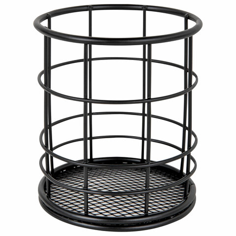 Органайзер-стаканчик для косметики и мелочей MONTE VITA (МОНТЕ ВИТА), металлический, 100х90 мм, черный, 272487