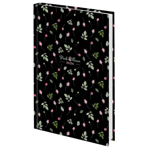 Ежедневник датированный 2026 145х215 мм, А5, STAFF, ламинированная обложка, "Flower pattern", 117327